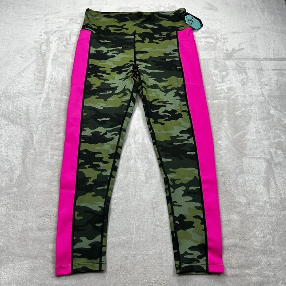 LuLaRoe Pants - NWT Rise by LuLaRoe Women's Large Camo 7/8 Leggings Hot Pink Stripe High Waist